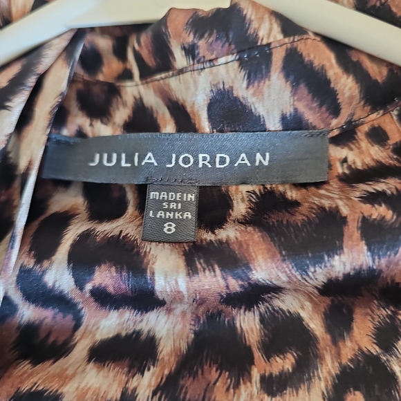 NWT Julia Jordan Brown and Black Animal Print Dress - Picture 4 of 6